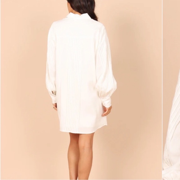 Petal and Pup Mia Long Sleeve Shirt Dress - White - Picture 4 of 14